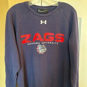Gonzaga University Zags Crew Neck Long Sleeve Sweatshirt - Dark Blue - Large